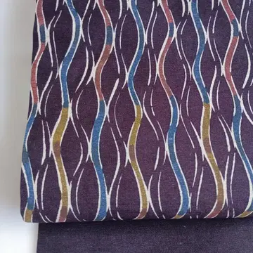 보라색 지에 형염색 타테와쿠 무늬가 멋스러운 나고야 오비