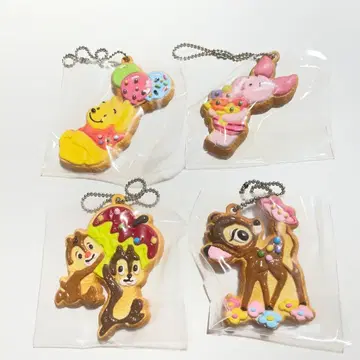 (헤이세이 레트로) 푸우, 피글렛, 칩앤데일, 밤비 쿠키풍 키링