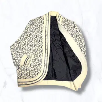 가디건 로즈 패턴 펄 장식 비쥬 장식 걸리시 00s 빈티지