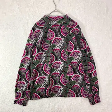 총 패턴 니트 모크넥 스웨터/레트로 개성있는 얇은 소재 봄/가을 에스닉풍