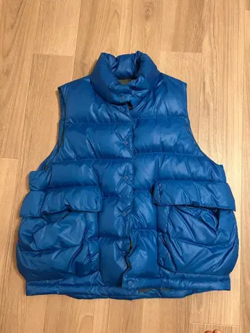 파랑 다운 베스트 4 포켓 슬리브리스