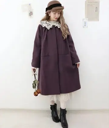 an another angel 레이스 옷깃 코트