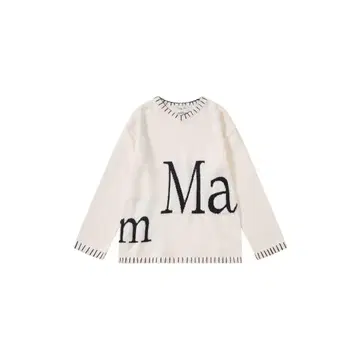 Martha Kim 아이보리 긴팔 스웨터 프린트