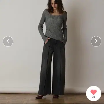 새상품급 Diagram 콤비 데님 와이드 팬츠