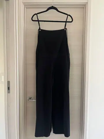 멜빵 바지 와이드 레그 블랙