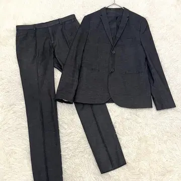 새상품급 H&M 울 상하의 수트 슬림 셋업 차콜 그레이