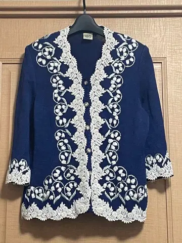 소와레도히로미 꽃무늬 모티브 가디건 레트로 빈티지