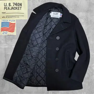 미 Schott 샷 피코트 740 퀼팅 USA제 블랙 XL