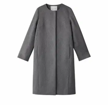 아나이 멜톤 노카라 크루넥 코트