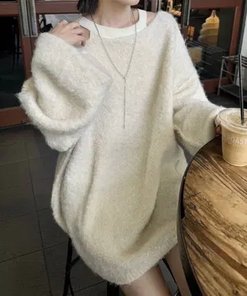 미스틱 부클레 MIX 니트 아이보리