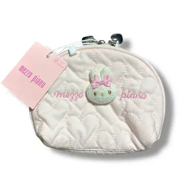 새상품 mezzo piano 파우치 토끼 마스코트 포함 핑크 퀼팅