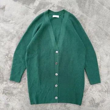 tomorrowland 넉넉한 그린 V넥 가디건 긴팔