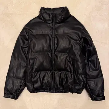가죽 다운 자켓 M 드로 코드 부착