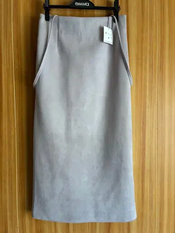 스웨이드 타이트 롱 스커트 그레이