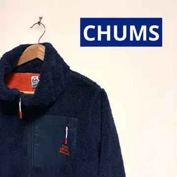 CHUMS 보아 플리스 자켓 남성용 네이비 오렌지 네이비