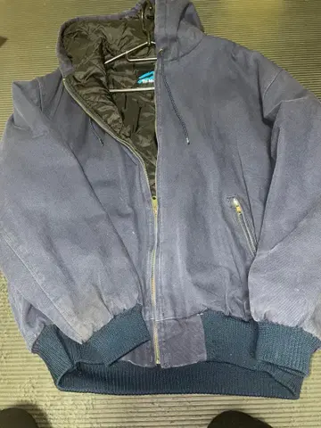 Tri-Mountain 후드 부착 퀼팅 자켓 네이비