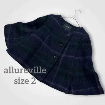 1654 allureville 알아바일 울 모헤어 체크 코트