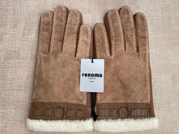 [ 미사용 ] renoma 가죽 장갑 베이지 보아 포함