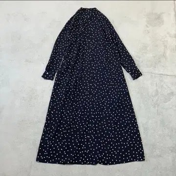 드레 스테리아 셔츠 원피스 롱 도트 밴드 카라 38