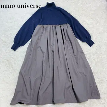 [ 새상품급 ] 나노 유니버스 이소재 콤비 도킹 터틀 원피스 네이비