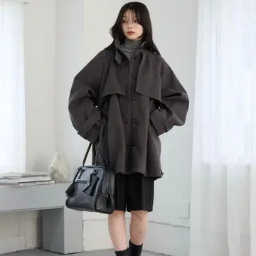 트렌치코트 차콜 그레이 ZOZOTOWN
