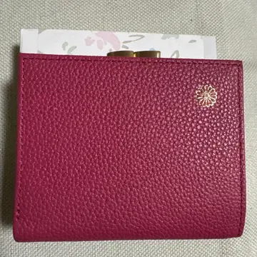 황궁 지갑 이단 접이식 가마구치 로즈 핑크