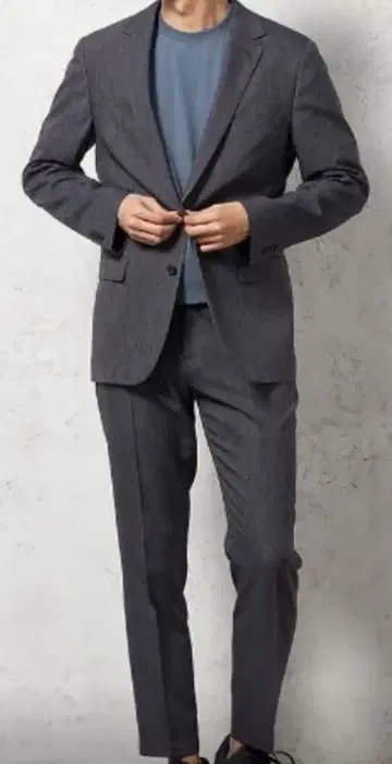 [ 새상품 ] 데님 조 셋업 수트 상하의 워셔블 네이비 하루야마