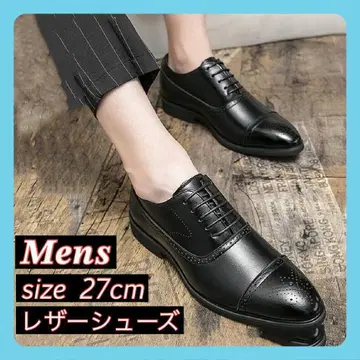 [ 새상품 ] 소가죽 가죽 비즈니스 슈즈 블랙 27cm 가죽 신발 신사