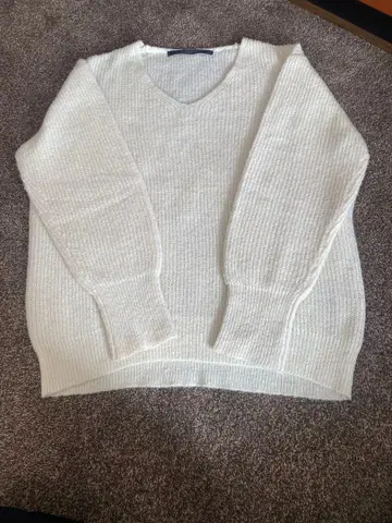 YECCA VECCA 루즈 니트 V넥 스웨터 여성용 프리 사이즈