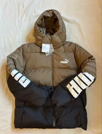 새상품 PUMA 다운 자켓 L 사이즈 카키/블랙