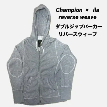 Champion reverse weave x ila 더블 지퍼 후드티