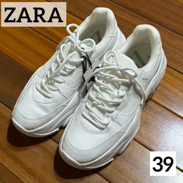택 포함 ZARA 볼륨 밑창 스니커즈 화이트 39 통굽 자라