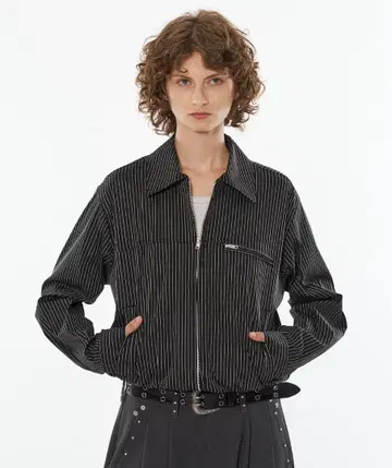 시어서커 더블 지퍼 숏 자켓