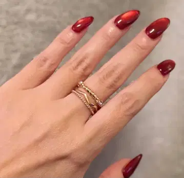 아쉬페프랑스 핑크 스톤 부착 반지 3종 세트 12.5~13.5호