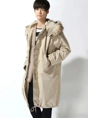 GLOBAL WORK 플리스 안감 모즈 코트