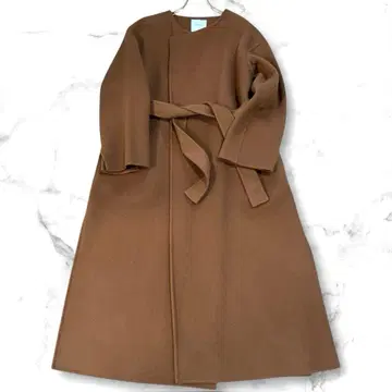 Spick&Span 노카라 울 롱 코트 36 카멜