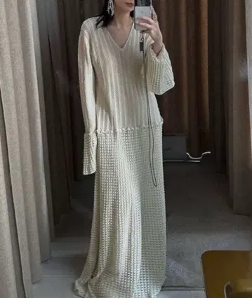 LADY CROCHET KNIT DRESS