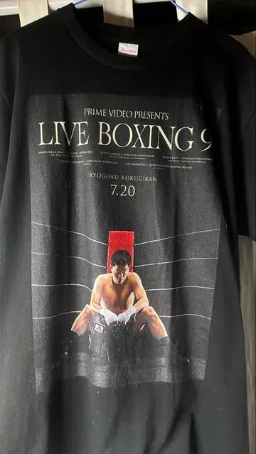 나스카와 텐신 LIVE BOXING 9 티셔츠 L 사이즈 블랙