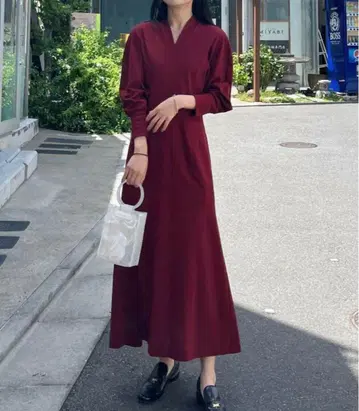 mame kurogouchi 보르도 클래식 코튼 드레스