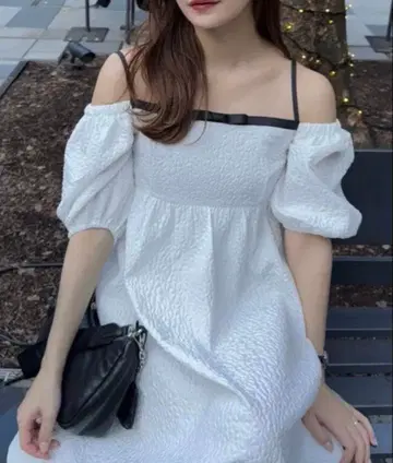 플라워 오프숄더 원피스