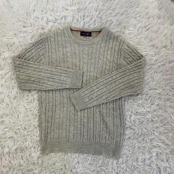 CARIBBEAN JOE 케이블 짜임 니트 스웨터 L 그레이 남성용