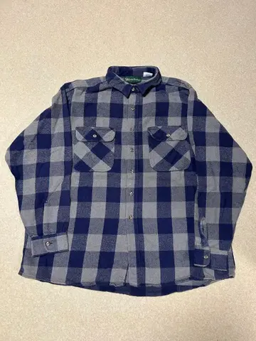 90s USA 블록 체크 패턴 플란넬 셔츠 XL 좋은 배색