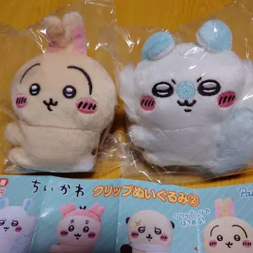 치이카와 클립 봉제 인형 2 토끼 모몽가 캡슐 토이 가챠