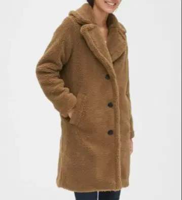 GAP 보아 롱 코트 보아 코트 새상품급 카멜 테디베어 코트