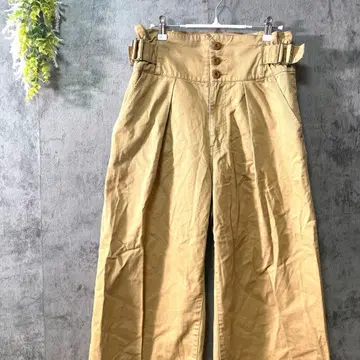 더블 클로젯 와이드 팬츠 하이웨스트 턱 사이드 벨트