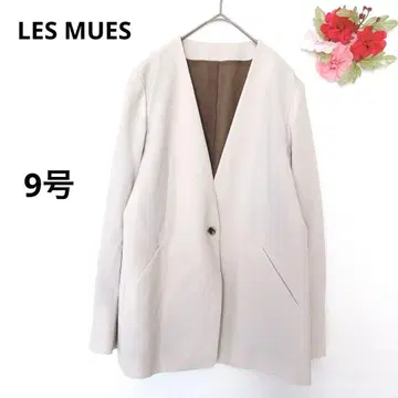 LES MUES AOKI 미혹 노카라 자켓 얇은 소재 베이지 9호