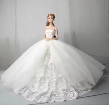 롱 트레인 웨딩 드레스 리카짱 바비짱 인형용