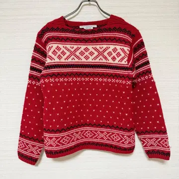 유나이티드 애로우즈 울 니트 노르딕 무늬 크리스마스에