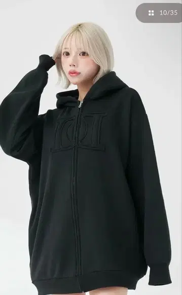 Darich 아플리케 DD 로고 후드티 BLK