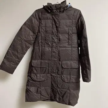 AIGLE 후드 부착 롱 다운 자켓 다크 브라운